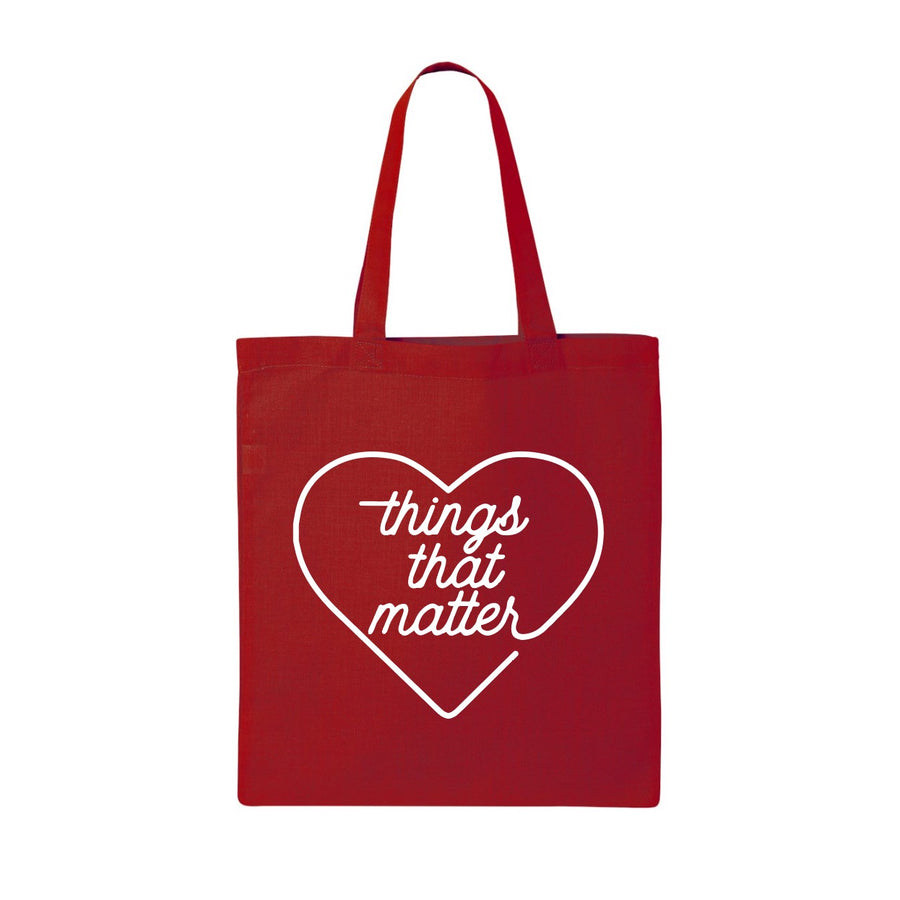 Little Red Love Canvas Tote