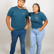 Load image into Gallery viewer, Maci Metallic Logo Tee - Atlantic