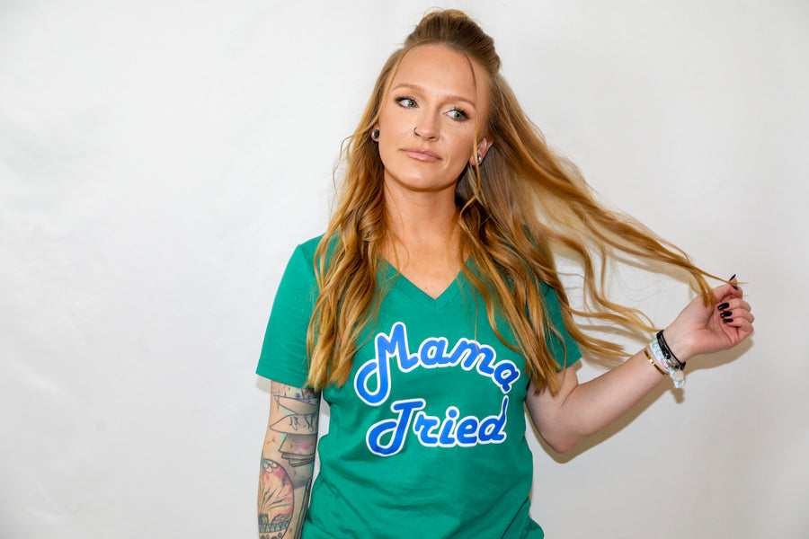 Mama Tried V-Neck - Kelly Green