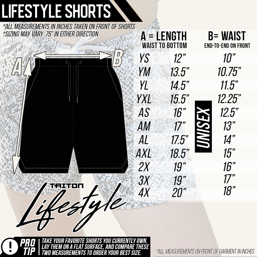 SIZE CHART SPECIAL MESH SHORTS — NOTHIN'SPECIAL