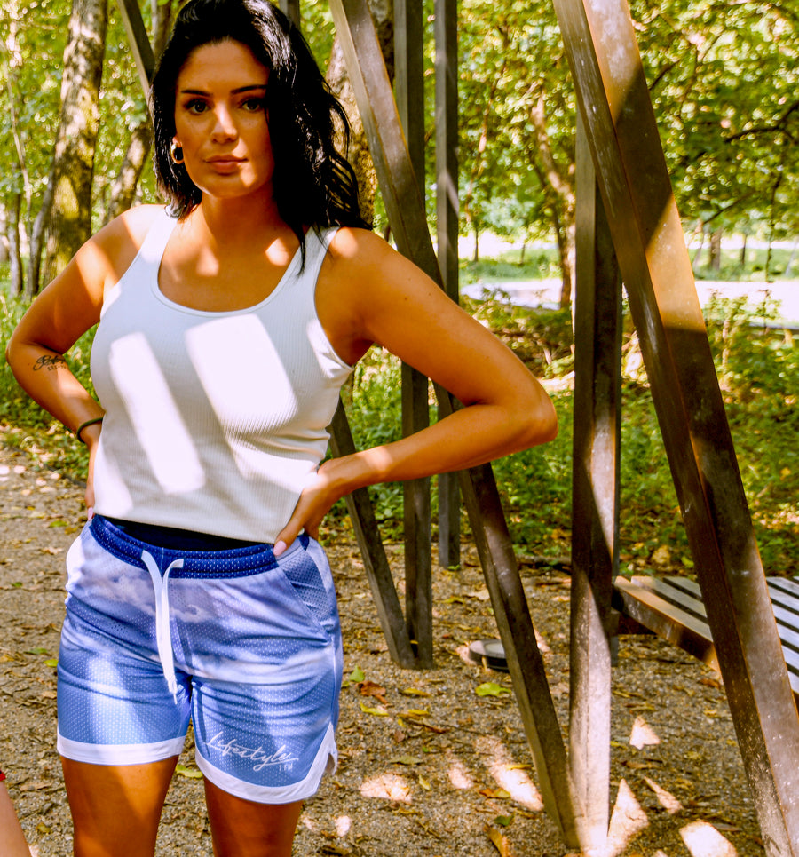Mesh Retro Shorts - SKY