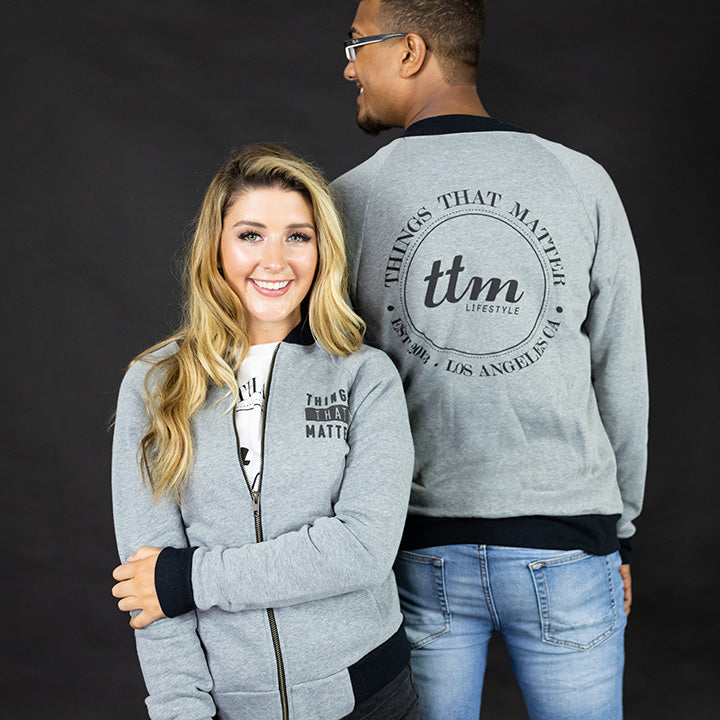 Heather Grey Bomber Jacket