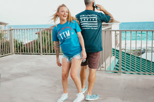 Bold Americana Logo Tee - Cool Blue