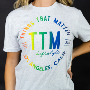 TTM PRIDE Bold Logo Tee - Heathered White