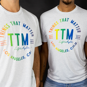 TTM PRIDE Bold Logo Tee - Heathered White