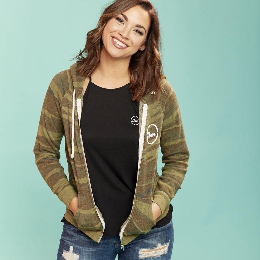 Camo Zip Up Hoodie