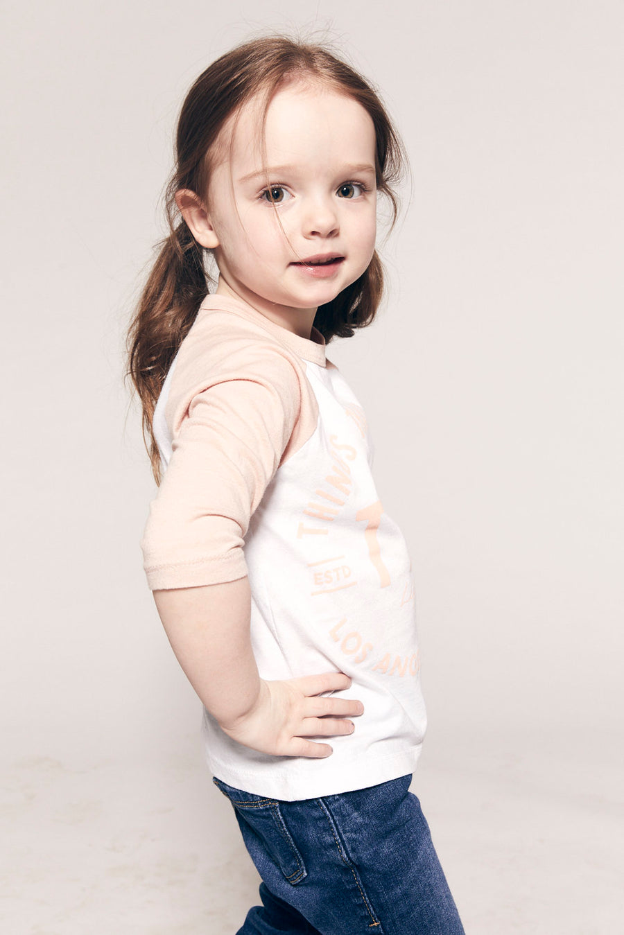 Kids Raglan - White/Nude