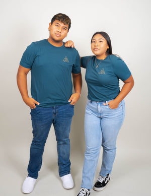 Maci Metallic Logo Tee - Atlantic