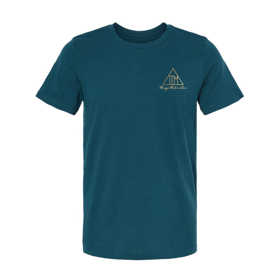 Maci Metallic Logo Tee - Atlantic
