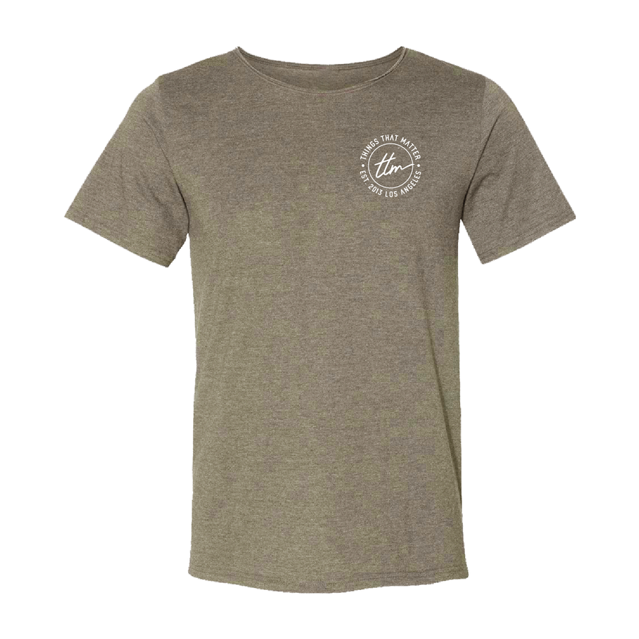 Oliver Raw Neck Logo Tee - Olive