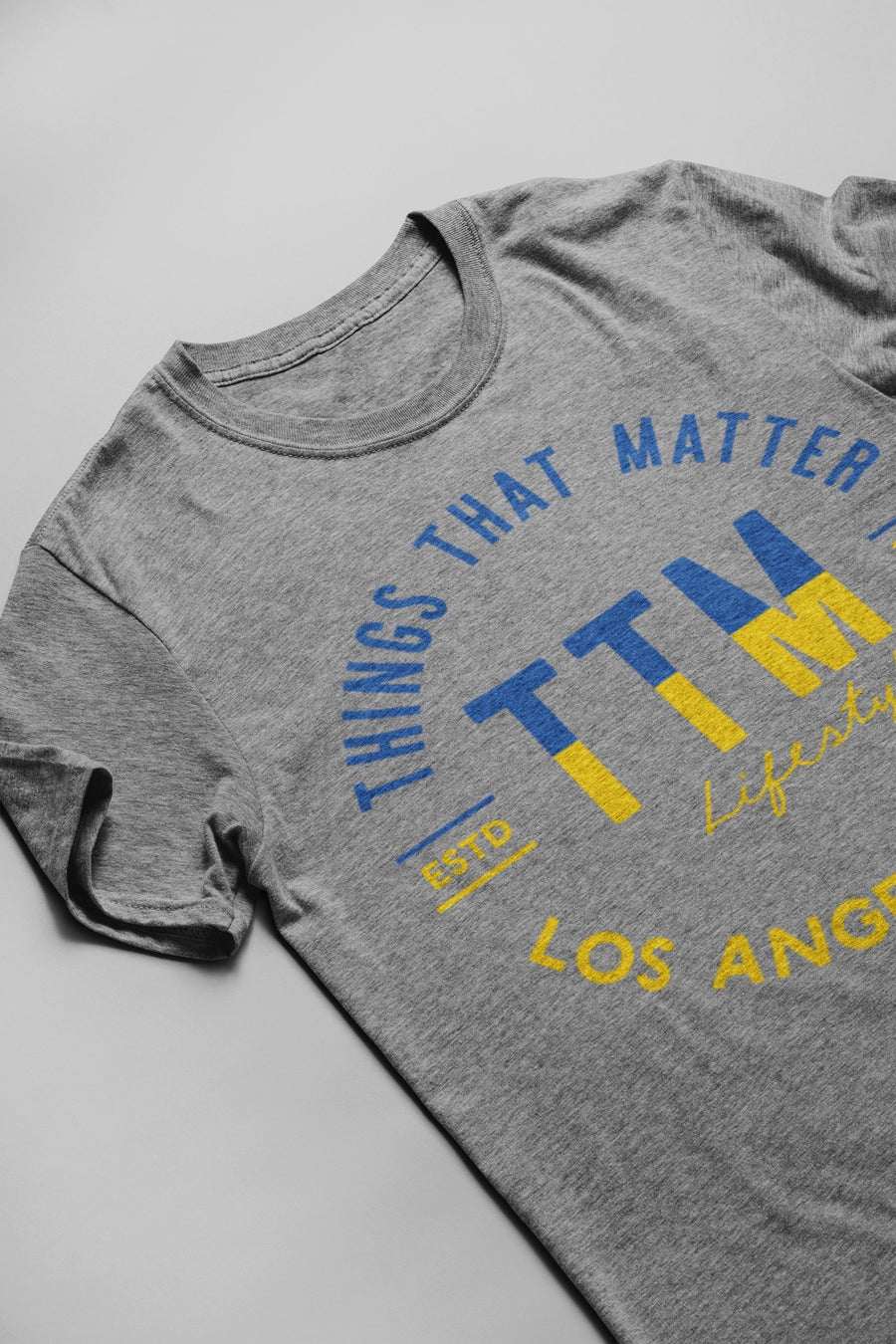 Bold Logo Tee - Grey/Blue/Yellow